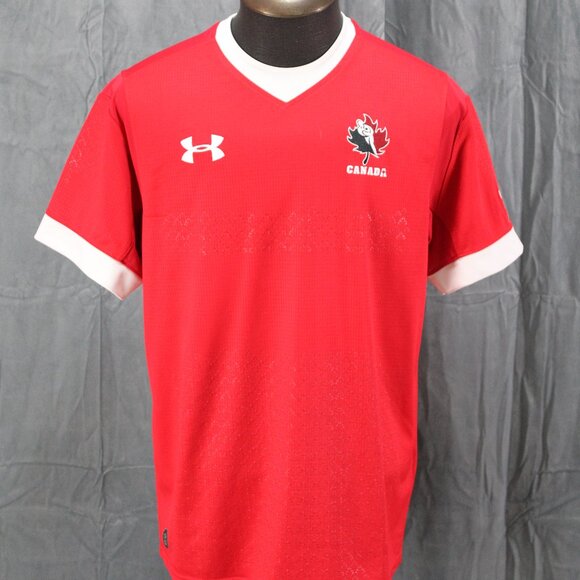 Team Canada Rugby Jersey - Home Red Jersey by Under Armour - Men's Large - Picture 1 of 9